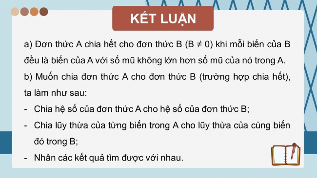 Soạn giáo án điện tử Toán 8 KNTT Bài 5: Phép chia đa thức cho đơn thức