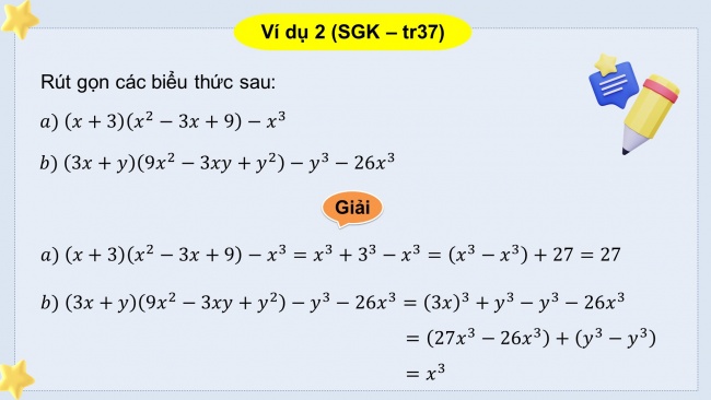 Soạn giáo án điện tử Toán 8 KNTT Bài 8: Tổng và hiệu hai lập phương