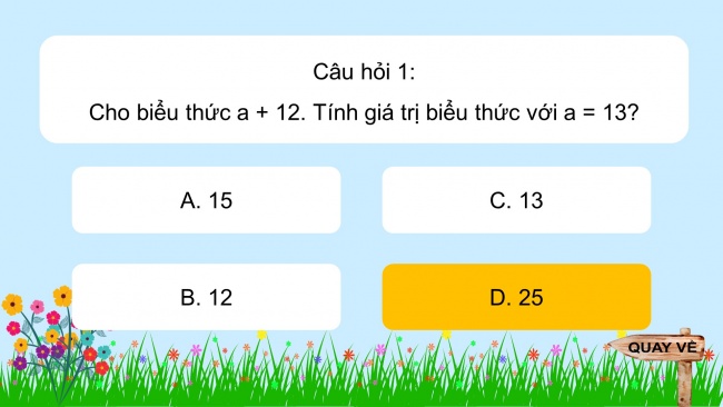 Soạn giáo án điện tử toán 4 CTST Bài 10: Biểu thức có chứa chữ