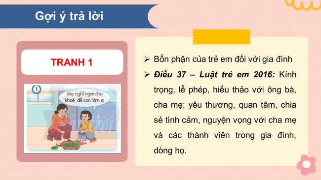 Soạn giáo án điện tử đạo đức 4 CTST bài 12: Bổn phận của trẻ em