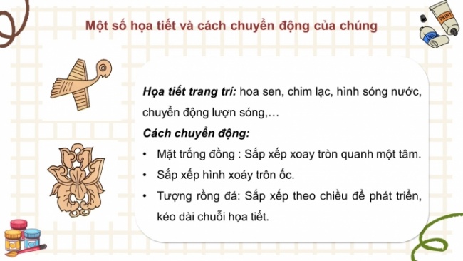 Soạn giáo án điện tử Mĩ thuật 8 CD Bài 1: Trang trí theo nguyên lí chuyển động