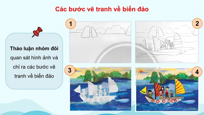 Soạn giáo án điện tử mĩ thuật 4 CTST bản 1 Bài 1: Tranh vẽ về biển đảo Việt Nam