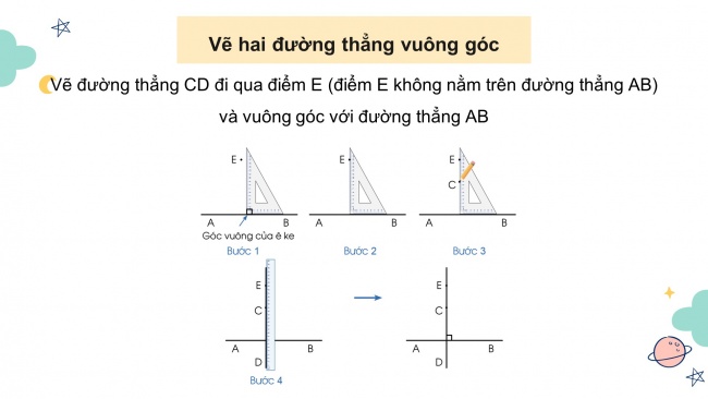 Soạn giáo án điện tử toán 4 cánh diều Bài 21: Hai đường thẳng vuông góc. Vẽ hai đường thẳng vuông góc