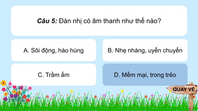 Soạn giáo án điện tử âm nhạc 4 cánh diều Tiết 4: Ôn tập nhạc cụ; Vận dụng