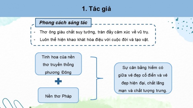 Soạn giáo án điện tử ngữ văn 11 KNTT Bài 2 Đọc 2: Tràng giang