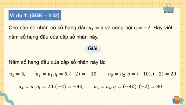 Soạn giáo án điện tử toán 11 KNTT Bài 7: Cấp số nhân