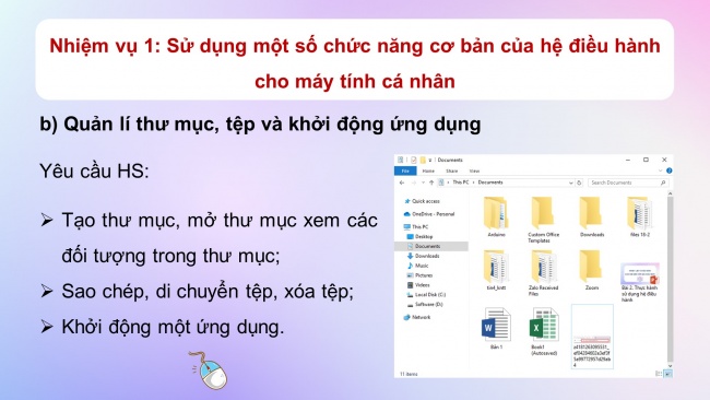 Soạn giáo án điện tử khoa học máy tính 11 KNTT Bài 2: Thực hành sử dụng hệ điều hành