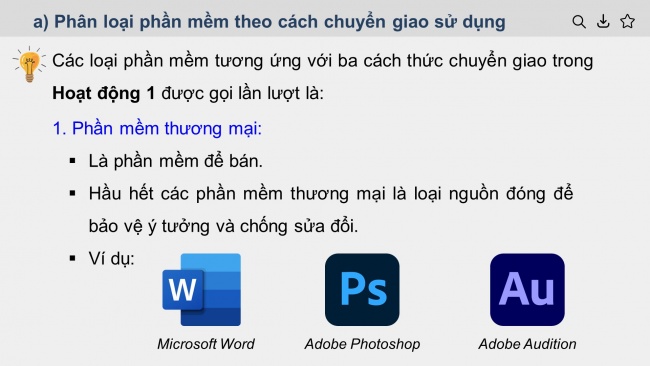 Soạn giáo án điện tử khoa học máy tính 11 KNTT Bài 3: Phần mềm nguồn mở và phần mềm chạy trên Internet