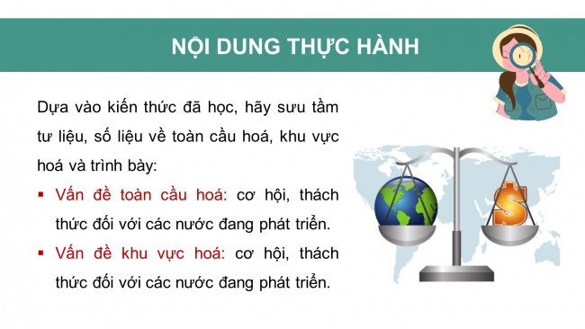Soạn giáo án điện tử địa lí 11 CTST Bài 4: Thực hành: Tìm hiểu về toàn cầu hoá, khu vực hoá