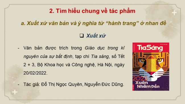 Soạn giáo án điện tử ngữ văn 11 CTST Bài 2 Đọc 2: Người trẻ và những hành trang vào thế kỉ XXI