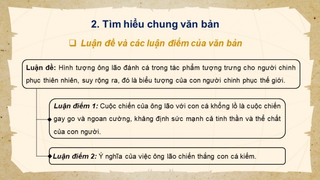 Soạn giáo án điện tử ngữ văn 11 CTST Bài 2 Đọc 4: Hình tượng con người chinh phục thế giới trong “Ông già và biển cả”