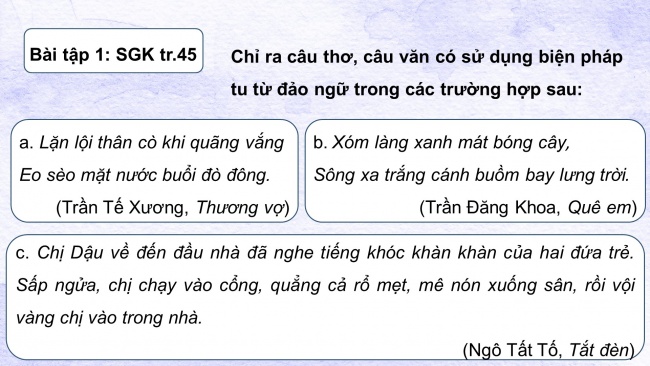 Soạn giáo án điện tử Ngữ văn 8 KNTT Bài 2 TH tiếng Việt: Biện pháp tu từ đảo ngữ