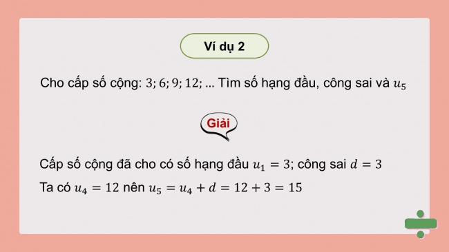 Soạn giáo án điện tử toán 11 CTST Bài 2: Cấp số cộng