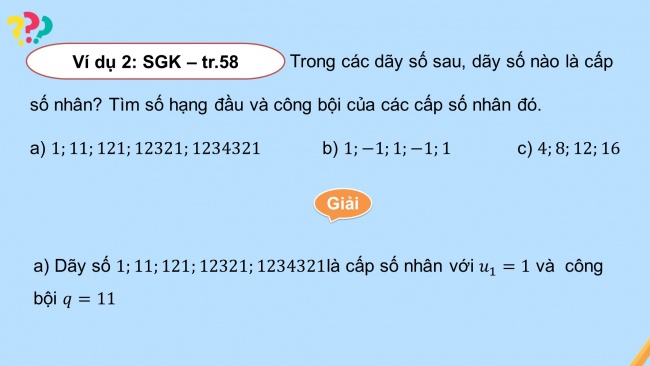 Soạn giáo án điện tử toán 11 CTST Bài 3: Cấp số nhân