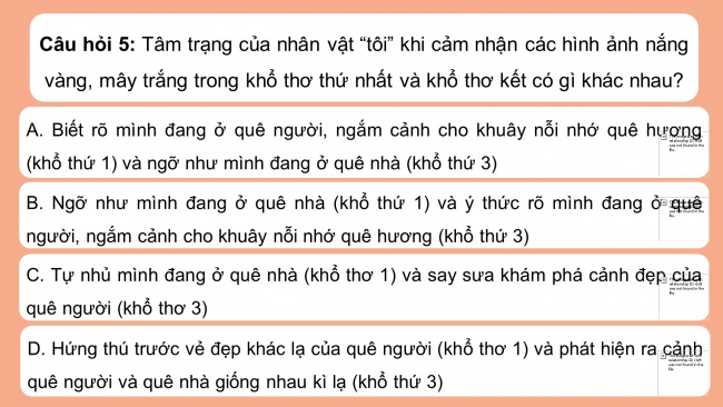 Soạn giáo án điện tử Ngữ văn 8 CD Bài 2 Tự đánh giá: Quê người
