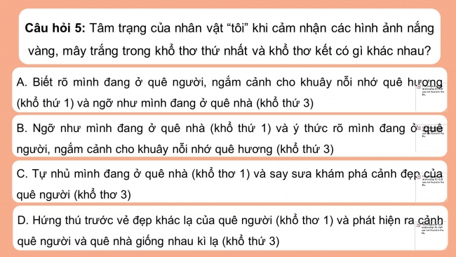 Soạn giáo án điện tử Ngữ văn 8 CD Bài 2 Tự đánh giá: Quê người