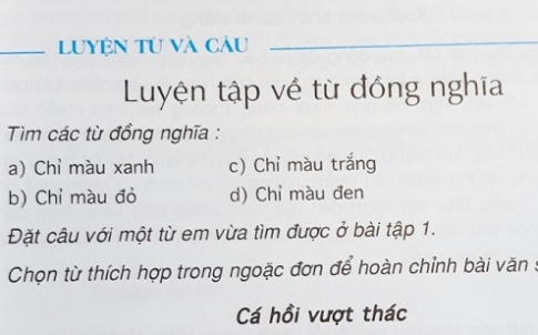 Giải bài Luyện từ và câu: Luyện tập về từ đồng nghĩa