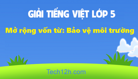 Giải bài Luyện từ và câu Mở rộng vốn từ Bảo vệ môi trường