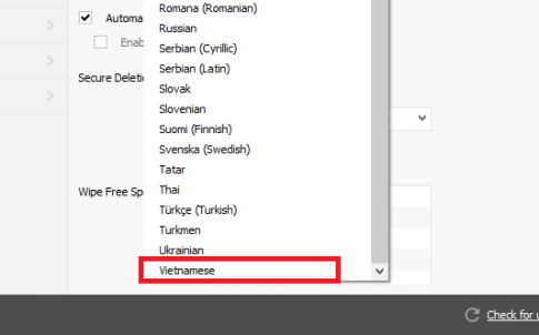 Cách thay đổi ngôn ngữ tiếng việt trong CCleaner bản miễn phí