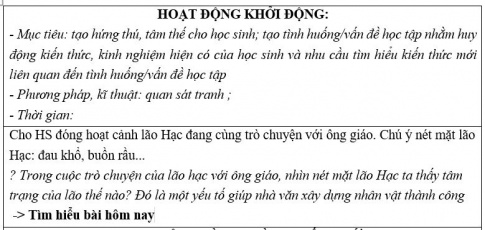 Giáo án PTNL bài Miêu tả nội tâm trong văn tự sự