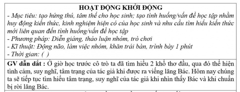 Giáo án PTNL bài Viếng lăng Bác (tiết 2)