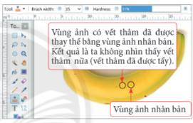 Câu 3: Em hãy trình bày các bước thực hiện tẩy vết thâm ở Hình 1 để cho ra kết quả như Hình 2.