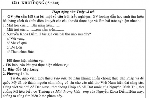 Giáo án PTNL bài Đất nước (trích Mặt đường khát vọng)