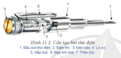 Hãy mô tả cấu tạo của bút thử điện.