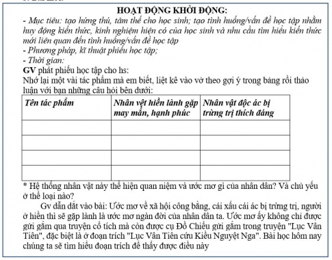 Giáo án PTNL bài Lục Vân Tiên cứu Kiều Nguyệt Nga