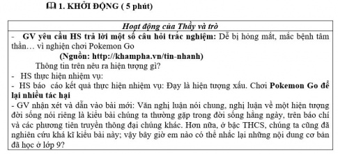 Giáo án PTNL bài Nghị luận một hiện tượng đời sống