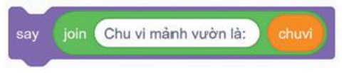 Thảo luận với bạn để mô tả thuật toán tính chu vi mảnh vườn hình chữ nhật có chiều dài a và chiều rộng b được nhập từ bàn phím. Sau đó, sắp xếp các lệnh, khối lệnh dưới đây theo thứ tự đúng để thực hiện thuật toán đó.