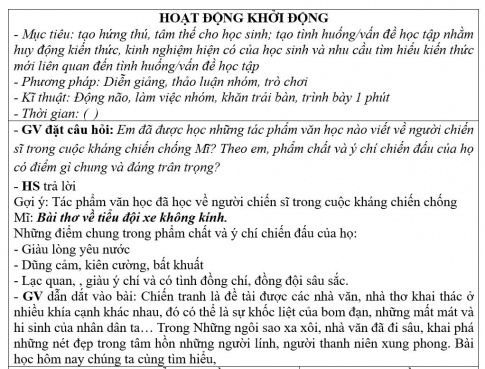 Giáo án PTNL bài Những ngôi sao xa xôi (tiết 1)