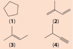 Cho công thức cấu tạo của các chất dưới đây:  a) Viết công thức phân tử của các chất trên.  b) Cho biết trong các chất trên, chất nào là hydrocarbon không no, chất nào là alkene, chất nào là alkyne.