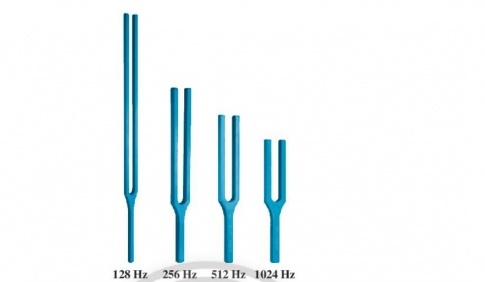 Cho bốn âm thoa có tần số dao động tương ứng như hình. Hãy sắp xếp các âm thoa này theo thứ tự âm nghe được từ trầm nhất đến bổng nhất.