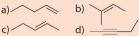 Viết công thức cấu tạo dạng đầy đủ và chỉ rõ đồng phân cis-, trans- (nếu có) của mỗi chất sau.