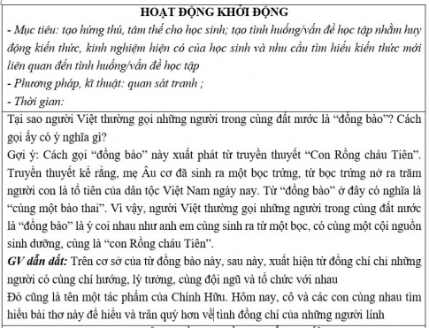 Giáo án PTNL bài Đồng chí