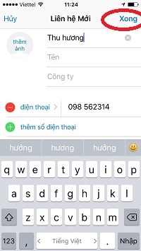 Cách thêm SĐT mới vào danh bạ trong điện thoại Iphone