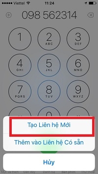 Cách thêm SĐT mới vào danh bạ trong điện thoại Iphone