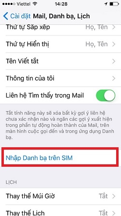 Cách copy danh bạ từ sim vào máy điện thoại Iphone