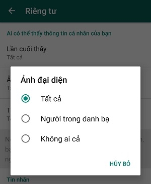 Hướng dẫn cách thiết lập chế độ riêng tư trong Whatsapp messenger