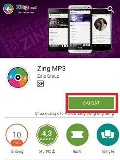 Cách cài đặt  ứng dụng Zing Mp3 dễ dàng trên điện thoại Android