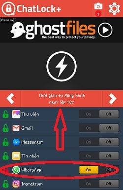 Hướng dẫn cách khoá ứng dụng Whatsapp Messenger