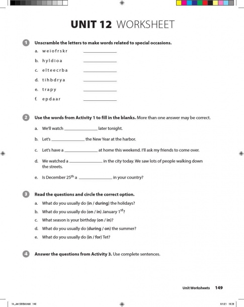 [Explore] Tiếng Anh 6 Unit 12 Worksheet