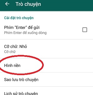 Hướng dẫn thay đổi hình nền và sao lưu trò chuyện  trong chat Whatsapp messenger