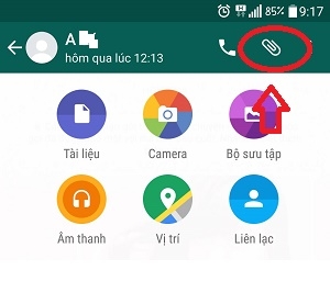 Hướng dẫn chia sẻ tập tin trên Whatsapp Messenger