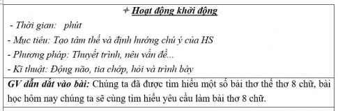 giáo án PTNL Tập làm thơ tám chữ