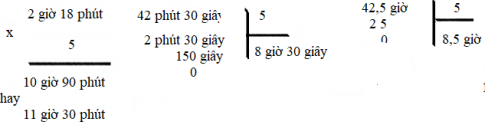 Giải vbt toán 5 tập 2 bài 158: ôn tập về các phép tính với số đo thời gian - Trang 100, 101