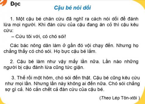 [Phát triển năng lực] Tiếng việt 1 bài 29A: Nói dối hại thân