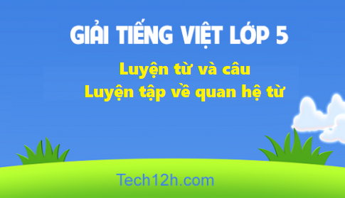 Giải bài luyện từ và câu: Luyện tập về quan hệ từ trang 131