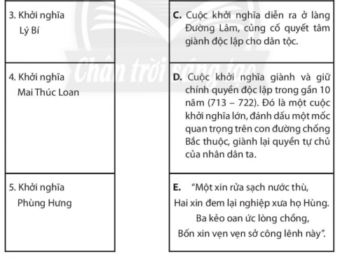 [CTST] Giải SBT lịch sử và địa lí 6 bài 18: Các cuộc đấu tranh giành độc lập dân tộc trước thế kỉ X